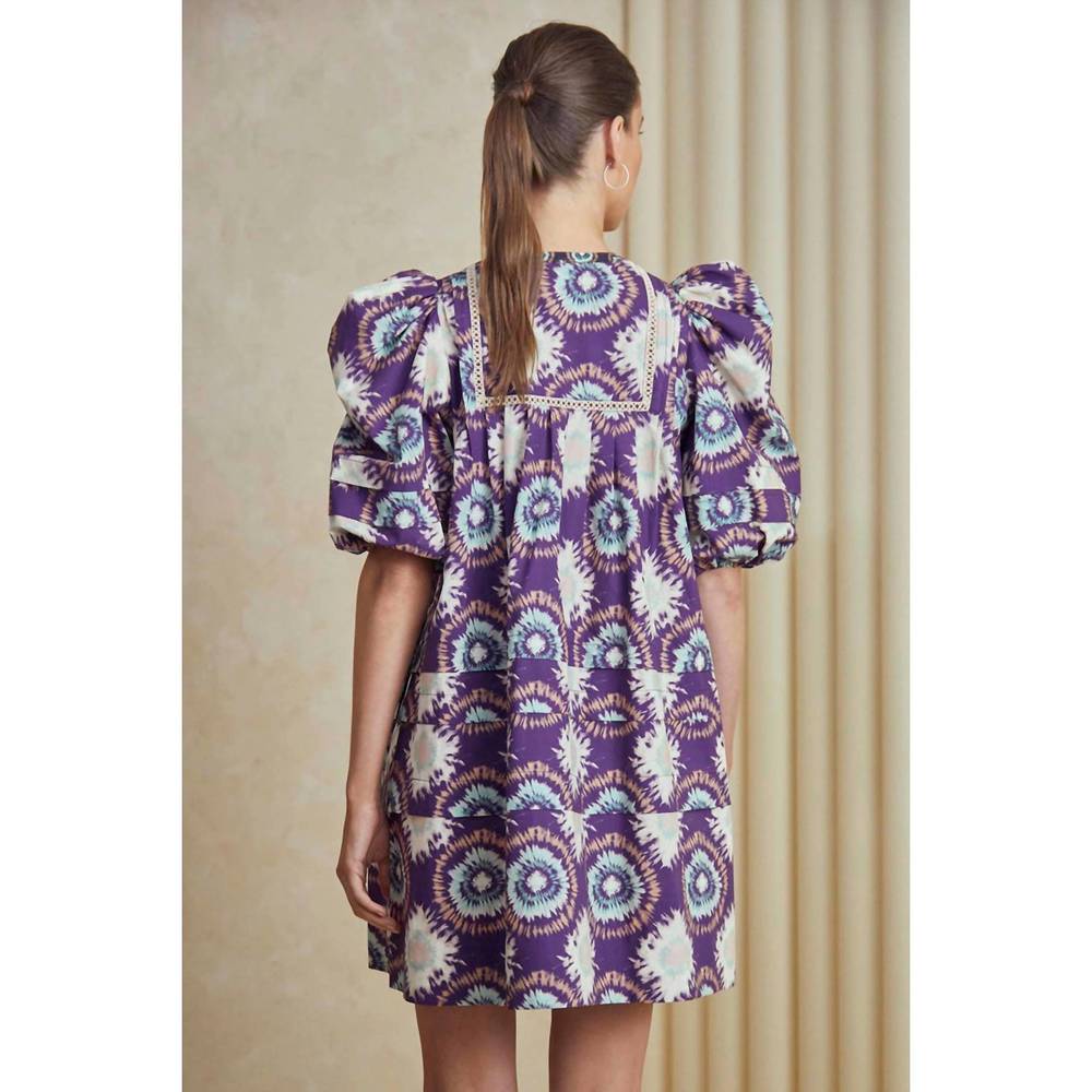 NEW HUNTER BELL jenkins dress in london rain purple - Picture 3 of 4
